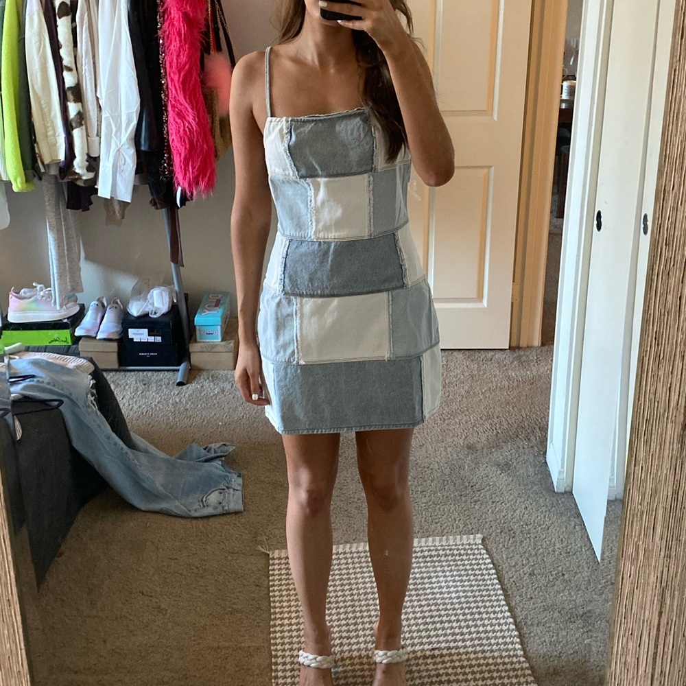 Denim Patch Work Dress